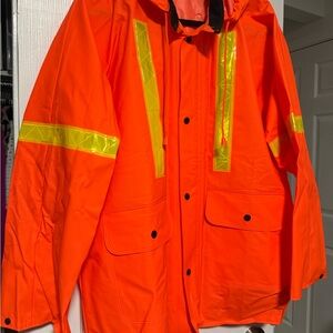 EUC High-Visibility Orange Jacket with Reflective Stripes
